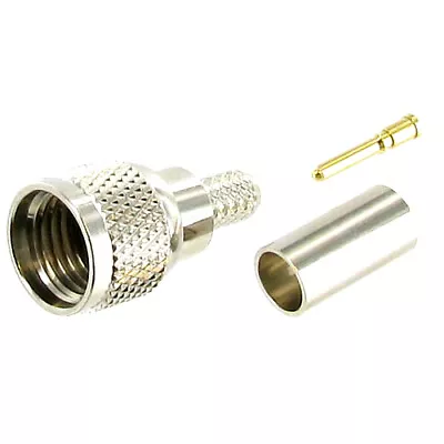 2 Pack Mini-UHF 3 Piece Crimp-On Male RF Coax Connector For RG58 LMR195  • $8.99