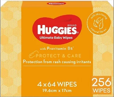 $30.30 • Buy Huggies Ultimate Baby Wipes Protect & Care 256 Count (4 X 64 Pack)