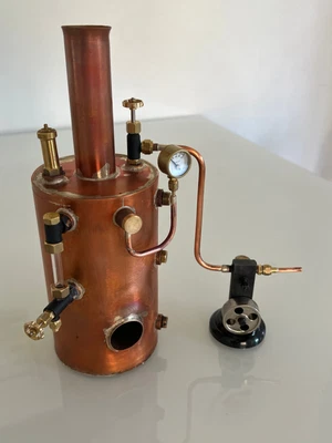 £325 • Buy Marine Boiler  3.5  Diameter 6  Long 60 Psi Incl Fittings & Engine See Video