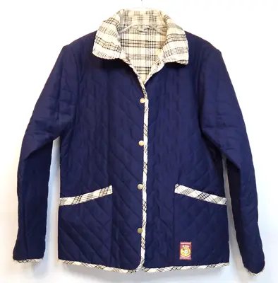5/A Baker By Equine Couture Womens Jacket Barn Coat Quilted Plaid Blue Size L • $35