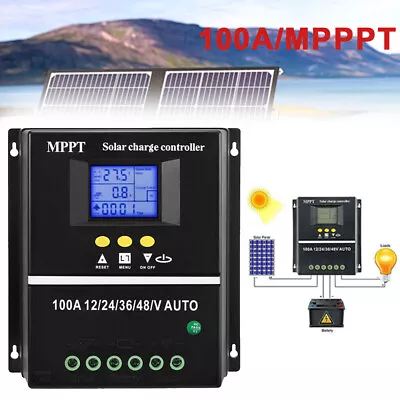 Solar Panel Battery Charge Controller 12V/48V LCD Display With 7 Operation Modes • £33.90