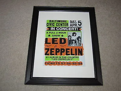 $39.99 • Buy Framed Led Zeppelin Concert Mini Poster, 1969 Led Zep II Tour, 14 X16.5  RARE!