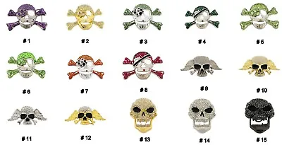 Skull Belt Buckle Men's Women Blinged Out Rhinestones Rock Hip Halloween Costume • $30.92