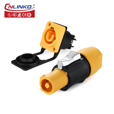 CNLINKO M24 3 Pin Panel Mount Power In Connector LED Powercon Plug Waterproof • $15.67