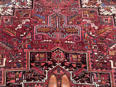 9x12 VINTAGE HERIZ RUG HAND-KNOTTED ANTIQUE WOOL Handmade Oriental Carpet 10x12 • $4495