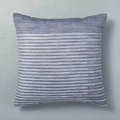 18  X  18 Faded Stripe Throw Pillow Faded Blue - Hearth & Hand™ With Magnolia • $17.99