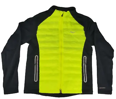 Saucony Mens Hybrid Jacket Size Small Bonded Baffle Hybrid Polartec Run Warm • $39.95