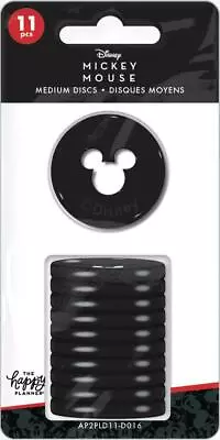 Disney Mickey Mouse Happy Planner Notebook Plastic Black Medium Discs Set Of 11 • $4.99