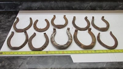 $39.99 • Buy 10 Big Old Antique  Good Luck Rusty  Kansas Farm Horse Shoe Lot H