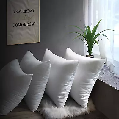 Throw Pillow Inserts 18” X 18 Set Of 4 Ultra-Soft Hypoallergenic Square • $28.42