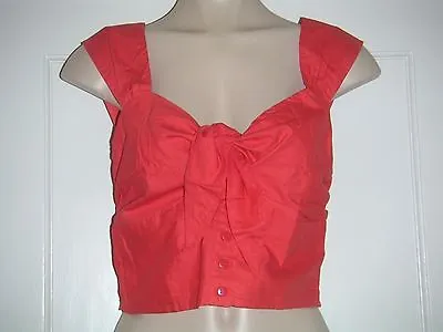 £3.99 • Buy Ladies Womens Cotton Tie Up Front Top Size 14 New