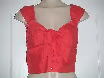 £3.99 • Buy Ladies Womens Cotton Tie Up Front Top Size 14 New