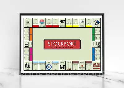 Stockport Monopoly Print / A5 A4 A3 / Manchester Art Gift • £8