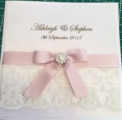 Handmade Lace Personalised Wedding Invitations • £1.75