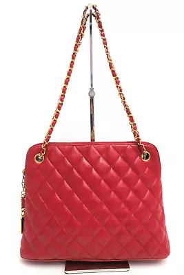 CHANEL Matelasse Leather Double Chain Shoulder Bag #27320 • £404.65