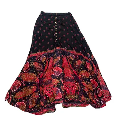 MinkPink Black Button Maxi Skirt Womens Size Medium Vintage Floral $ 138 • $49.99