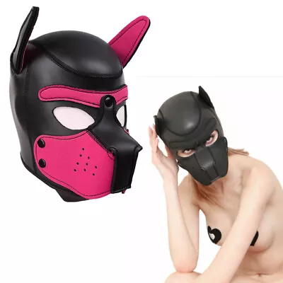 Cosplay Role Puppy Dog Mask Play Women Men Matching Roleplay Head Hood Props SM • $29.99