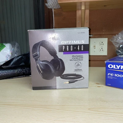 $19.99 • Buy Optimus Pro-40 Radio Shack Over-Ear Headphones & Adapter - Tested Working Good