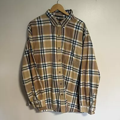 Ridgecut Toughwear Shirt Mens 3XL Tan Plaid Flannel Button Up Long Sleeve • $14.95