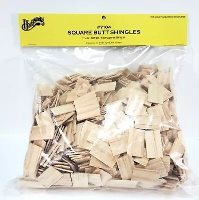 Dollhouse Shingles Square End Large Bag Light Wood 1:12 Scale 1000 Pieces HW7104 • $53.99