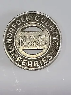 Norfolk County Ferries N.C.F. Va. - Good For One Passenger Token • $2.25