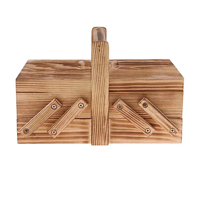 Shabby Chic Wooden Chest Cantilever Sewing Goods Case Box For Jewelry Rings • $52.25