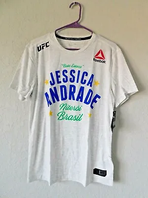 Mens Reebok Jessica Andrade Chalk Authentic UFC 237 Legacy Series Walkout Jersey • $10.49