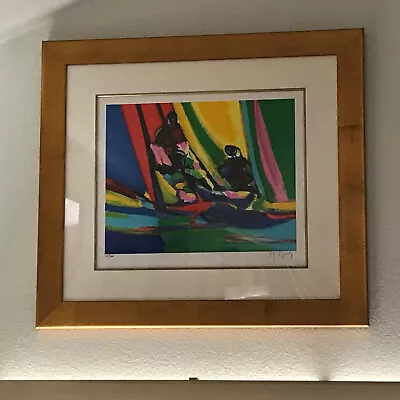 Marcel Mouly Yachtmen Voile Juane Lithograph In Color On Wove Paper • $675