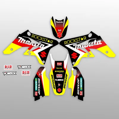 2007 - 2009 Suzuki Rmz 250 Graphics Kit Rmz250 Rockstar : Black / Red Decals Kit • $54.99