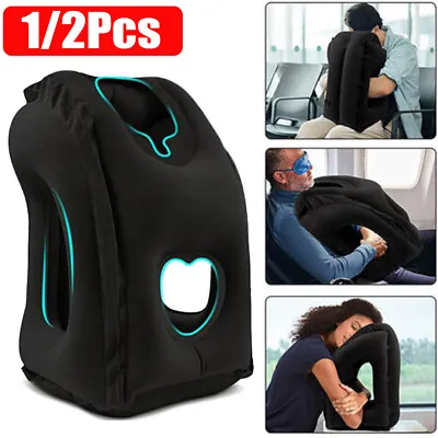 $21.89 • Buy Airplane Office Car Inflatable Air Cushion Nap Travel Pillow Neck Head Chin Rest