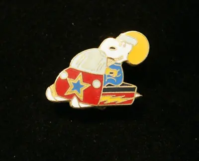 Vintage 1970s Peanuts Snoopy Bobsledding Enamel Metal Pin • $4.70