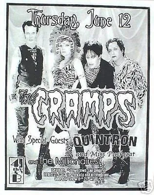 $15.83 • Buy THE CRAMPS / MILLIONAIRES 2003 SAN DIEGO CONCERT TOUR POSTER - Punk Rock Music