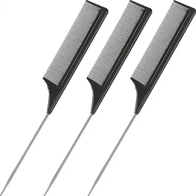 Rat Tail Comb Hair Comb Steel Pin Salon Teasing Styling Comb 3 Pcs. US Seller. • $6.99