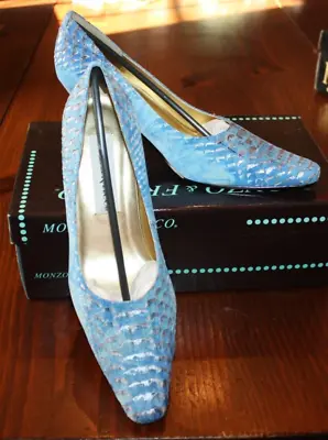 Monzo & Franco Ladies Fashion Shoes 8M NOS Emily Style Blue High Heel • $19.99