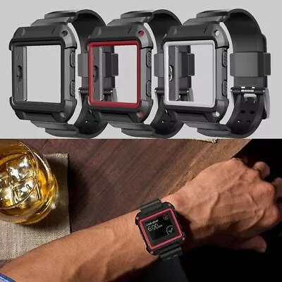$12.79 • Buy White Rugged Protective Case Silicone Wrist Strap Band For Fit Bit Blaze Watch