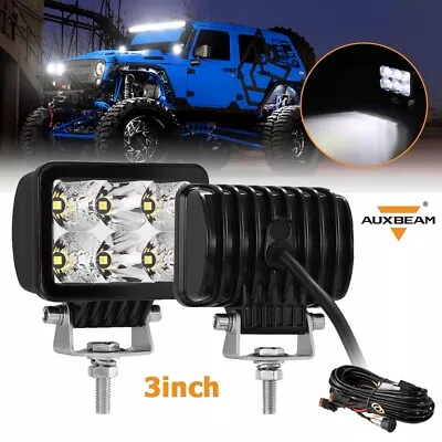 AUXBEAM 2pcs 3 Inch 60W LED Work Light Offroad ATV Driving Fog Lamps Combo Pods • $55.99