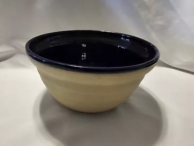 Vintage Beehive Cobalt Glazed/Unglazed Monmouth Pottery Large Mixing Bowl • $29.95