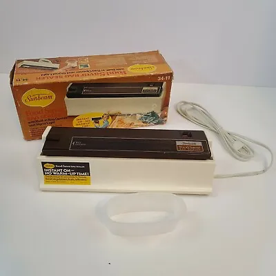 Vintage Sunbeam FOOD SAVER BAG SEALER 34-11 Original Box Tested Food Storage • $12.97