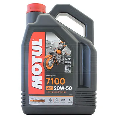 Motul 7100 4T 20w-50 20w50 Ester Synthetic Motorcycle Engine Oil - 4 Litres 4L • £57.50