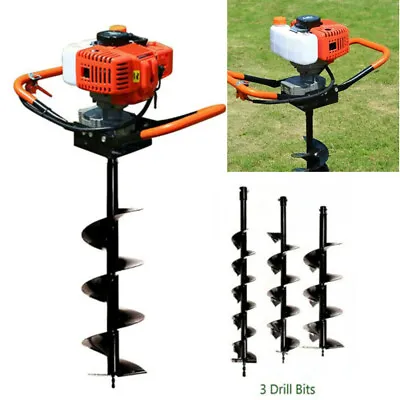 72CC/52CC Gas Powered Post Hole Digger Earth Auger Borer Ground | 4  6  8  Bits • $130