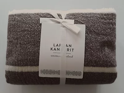 Lapuan Kankurit - TANHU 60% Merino 40% Wool Throw Blanket Brown-White 130x170cm • £99.90