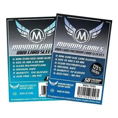 Mayday Card Game Card Sleeves Mini Euro (45 X 68mm) Premium And Standard • £4.29