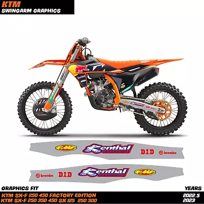 Ktm Sx Sx-f Sxf 125 250 350 450 Swingarm Decal Graphics Did Renthal 2011-2023 • $16.75