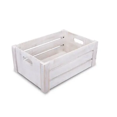 £9.99 • Buy Wickerfield White Wash Home Storage Wooden Crate, Wedding Gift Wood Box
