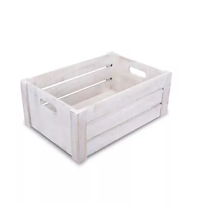 £9.99 • Buy Wickerfield White Wash Home Storage Wooden Crate, Wedding Gift Wood Box