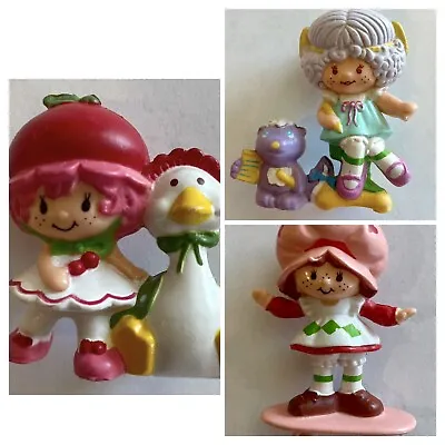 3 Vintage 1983 Strawberry Shortcake Mini Figures Assorted • $23