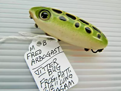 Vintage OHIO Fred Arbogast Jitterbug Body Frog Pattern Topwater Fishing Lure • $0.99