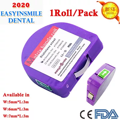 1Roll Dental Lab Matrix Band Light Cured Resin Clear Stainless Steel Matrix Band • $11.77