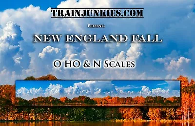 TrainJunkies New England Fall Model Railroad Backdrop • $84.95