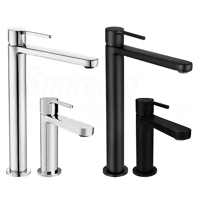 Brass Tall Vanity Basin Mixer Tap Counter Top Laundry Sink Faucet Chrome Black • $79.92